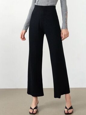 Club Monaco Womens Wide Leg Ribbed Trouser Pants- Size 0